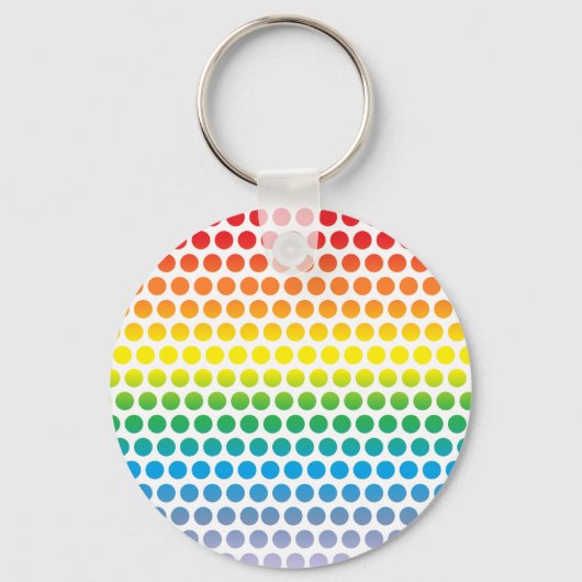 Porte-clés Pois arc-en-ciel blanc (Recto)