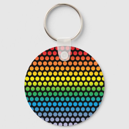 Porte-clés Pois arc-en-ciel noir (Recto)