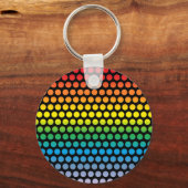 Porte-clés Pois arc-en-ciel noir (Recto)