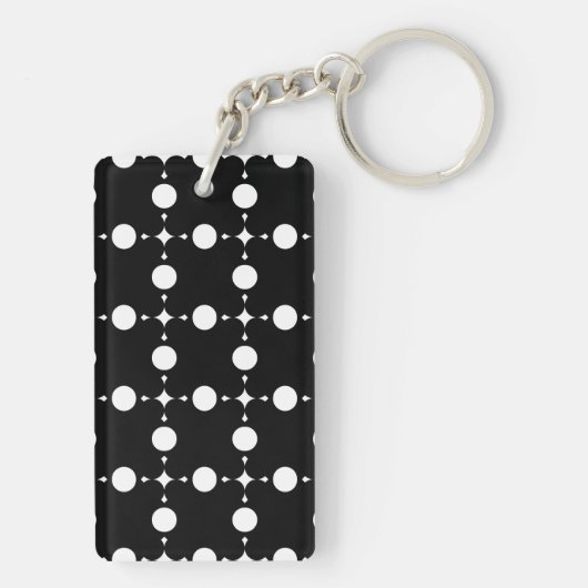 Porte-clés Pois blancs, Motif à points Polka, points, pointil (Dos)