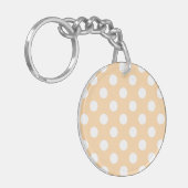 Porte-clés Pois blancs sur beige (Devant gauche)