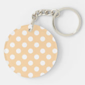 Porte-clés Pois blancs sur beige (Dos)