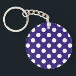 Porte-clés Pois blancs sur bleu foncé<br><div class="desc">Pois blancs sur bleu foncé</div>