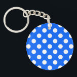 Porte-clés Pois blancs sur bleu royal<br><div class="desc">Pois blancs sur bleu royal</div>