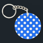Porte-clés Pois blancs sur bleu royal<br><div class="desc">Pois blancs sur bleu royal</div>