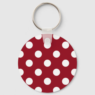 Porte-clés Pois blancs sur Crimson Red