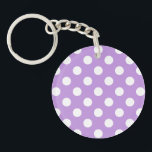 Porte-clés Pois blancs sur lilas<br><div class="desc">Pois blancs sur lilas</div>
