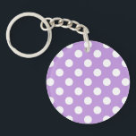 Porte-clés Pois blancs sur lilas<br><div class="desc">Pois blancs sur lilas</div>