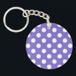 Porte-clés Pois blancs sur perwinkle<br><div class="desc">Pois blancs sur perwinkle</div>