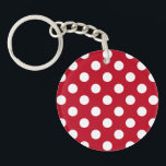 Porte-clés Pois blancs sur rouge<br><div class="desc">Pois blancs sur rouge</div>