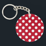 Porte-clés Pois blancs sur rouge<br><div class="desc">Pois blancs sur rouge</div>
