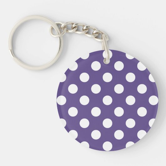 Porte-clés Pois blancs sur ultra violet (Devant)