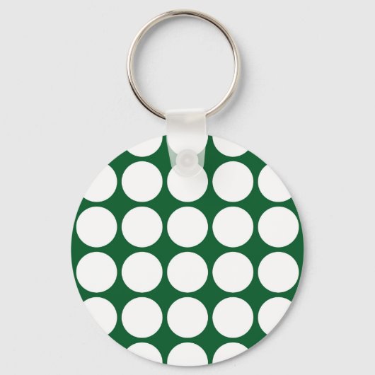 Porte-clés Pois blancs sur vert (Recto)