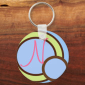 Porte-clés Pois - Bleu - Porte - clé Monogramme (Recto)