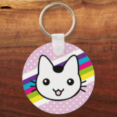 Porte-clés pois de chat blanc (Recto)