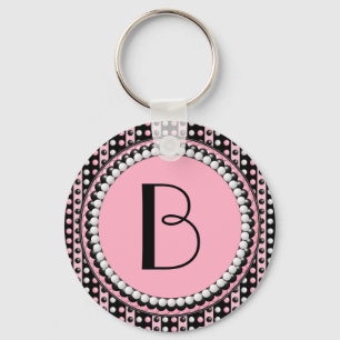 Porte-clés Pois en bandes Porte - clé monogramme