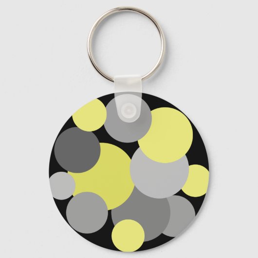 Porte-clés Pois jaunes et gris (Recto)