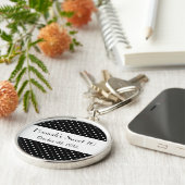 Porte-clés Pois noirs et blancs, pointillés, doux 16 (Côté)