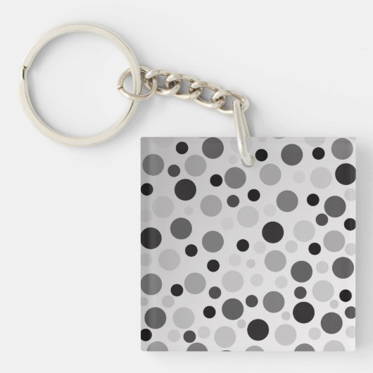 Porte-clés Pois Noirs Et Gris, (Devant)