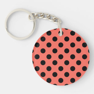 Porte-clés Pois noirs sur corail vivant