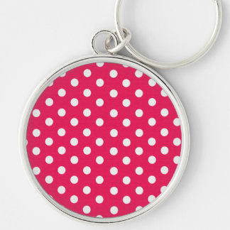 Porte-clés Pois Rose Et Blanc