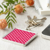 Porte-clés Pois Rose Et Blanc (Côté)