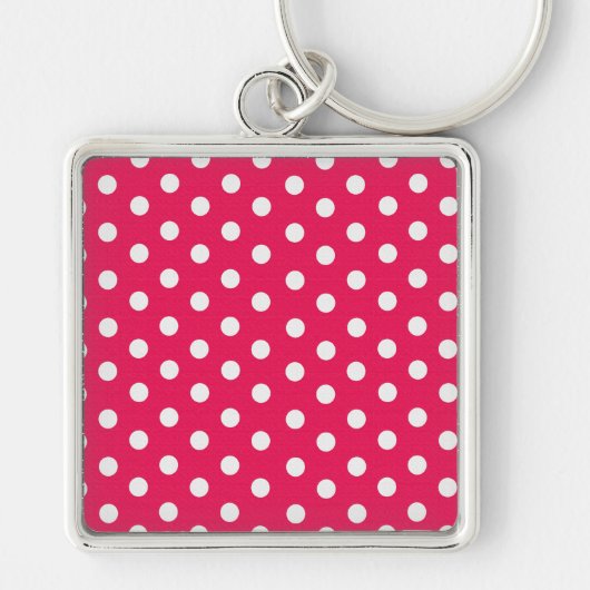 Porte-clés Pois Rose Et Blanc (Devant)