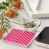 Porte-clés Pois Rose Et Blanc (Devant Droit)