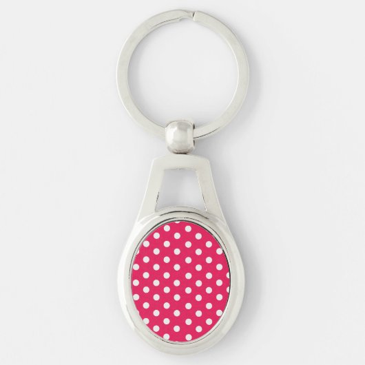 Porte-clés Pois Rose Et Blanc (Devant)