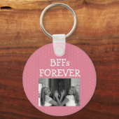 Porte-clés Pois roses Best Friends Besties BFF Photo (Recto)
