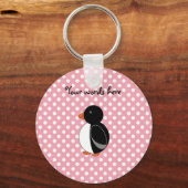Porte-clés Pois roses pingouins mignons (Recto)