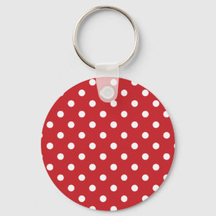 Porte-clés Pois rouge et blanc