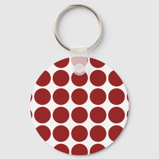 Porte-clés Pois rouges en blanc (Recto)