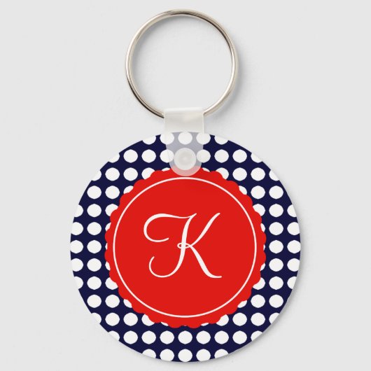 Porte-clés Pois rouges et marins (Recto)