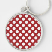 Porte-clés Pois rouges, Motif à points polka, points, pointil (Devant)