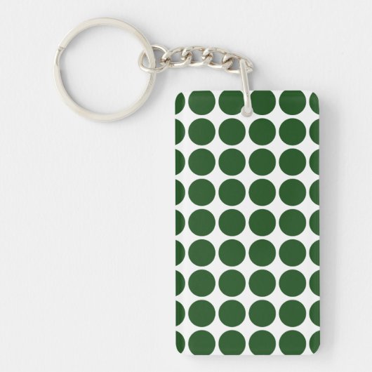 Porte-clés Pois verts en blanc (Devant)