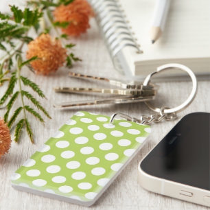 Porte-clés Pois verts, Motif à points Polka, points, pointill