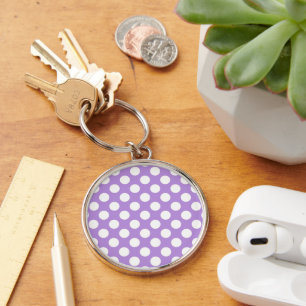 Porte-clés Pois violets, Motif à points Polka, points, pointi