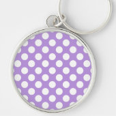 Porte-clés Pois violets, Motif à points Polka, points, pointi (Devant)
