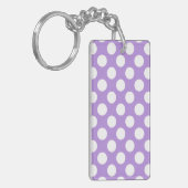 Porte-clés Pois violets, Motif à points Polka, points, pointi (Devant gauche)