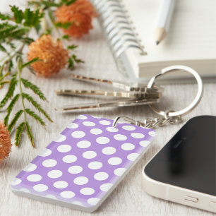 Porte-clés Pois violets, Motif à points Polka, points, pointi