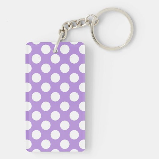 Porte-clés Pois violets, Motif à points Polka, points, pointi (Dos)