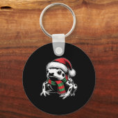 Porte-clés Poison Dart Frog Xmas Santa Hat Écharpe Noël Co (Recto)