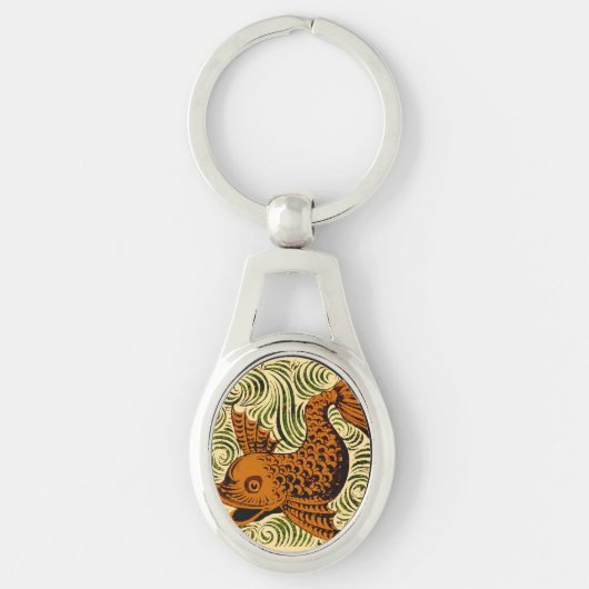 Porte-clés Poisson Antique Carrelage Ancien art (Devant)