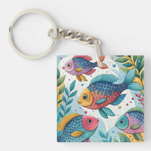 Porte-clés Poisson arc-en-ciel sous-marin