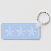 Porte-clés Poisson blanc côtier sur bleu Personnalisé (Recto)