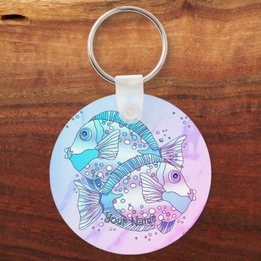 Porte-clés Poisson bleu (Recto)
