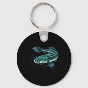 Porte-clés Poisson-chat marchant d'art de pêche vintage