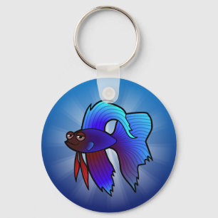 Porte-clés Poisson combattant cartoon / Poisson combattant si