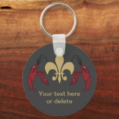 Porte-clés Poisson-crevette personnalisée en or noir Fleur de (Recto)